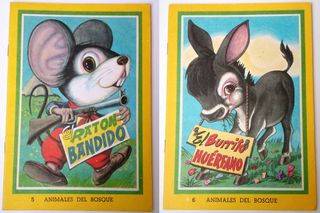 ANIMALES DEL BOSQUE minicuentos antiguo lote de 12