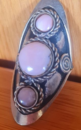 Anillo vintage piedras rosas naturales
