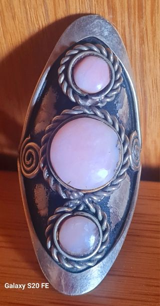 Anillo vintage piedras rosas naturales