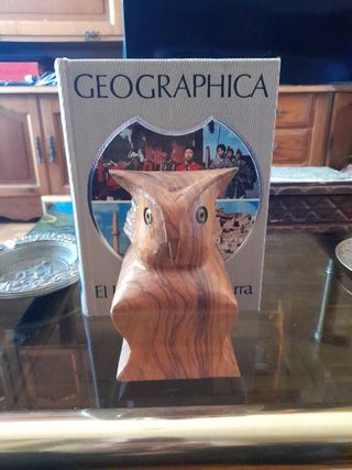 Sujeta libros de madera buhos 18x10