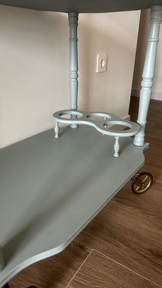 Carrito camarera antiguo restaurado verde agua