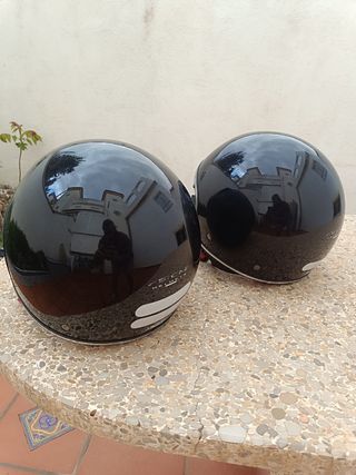 Pareja casco moto