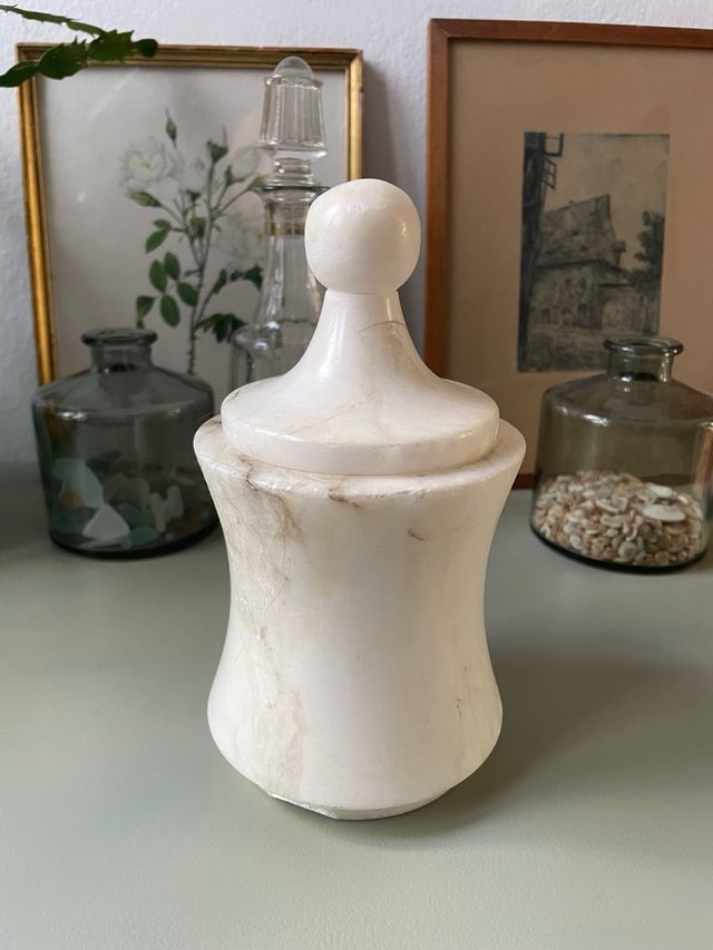 Antiguo tarro Farmacia Marmol / Alabastro