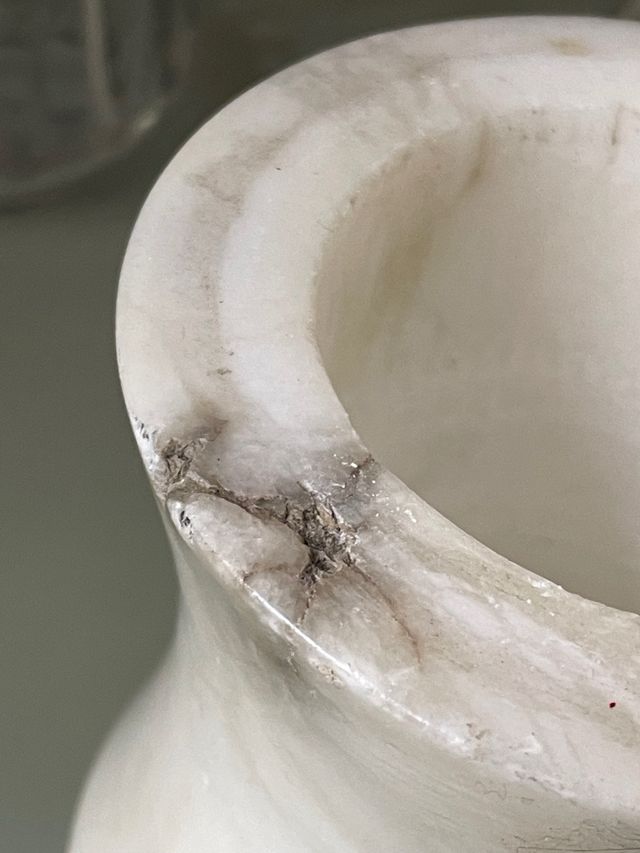 Antiguo tarro Farmacia Marmol / Alabastro