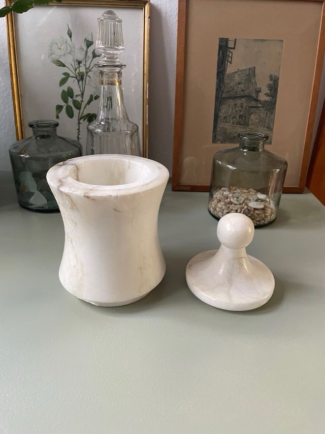 Antiguo tarro Farmacia Marmol / Alabastro