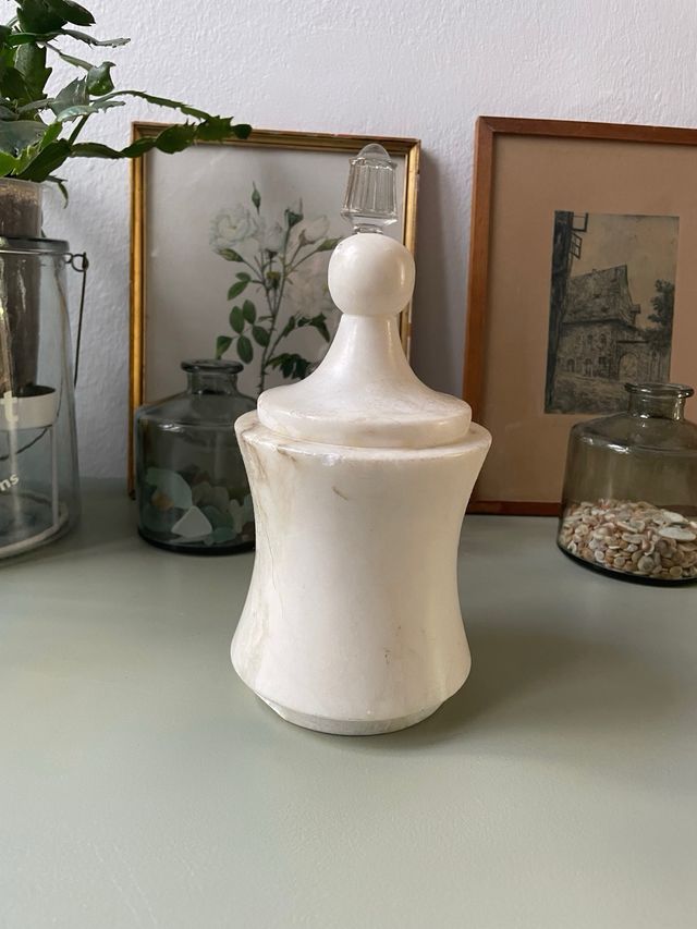 Antiguo tarro Farmacia Marmol / Alabastro