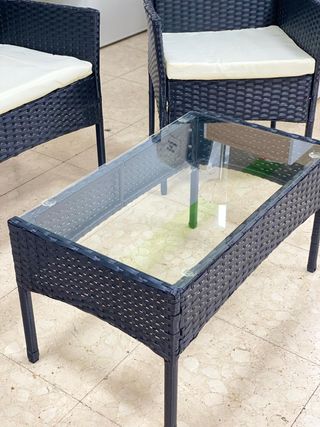 CONJUNTO DE JARDIN 2+1+1 NUEVO COJINES BEIGE