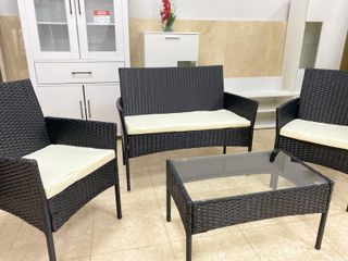 CONJUNTO DE JARDIN 2+1+1 NUEVO COJINES BEIGE