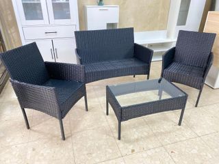 CONJUNTO DE JARDIN 2+1+1 NUEVO COJINES BEIGE