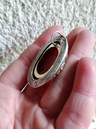 Colgante vintage de plata esmalte piedra