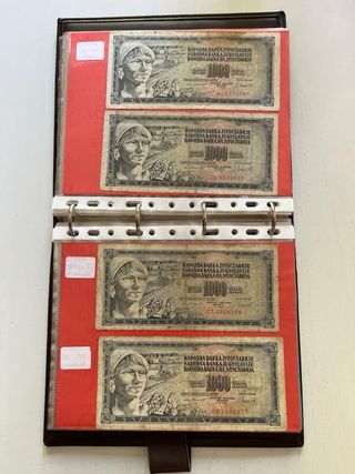 Álbum casero con 43 billetes y 27 hojas
