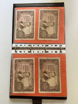 Álbum casero con 43 billetes y 27 hojas