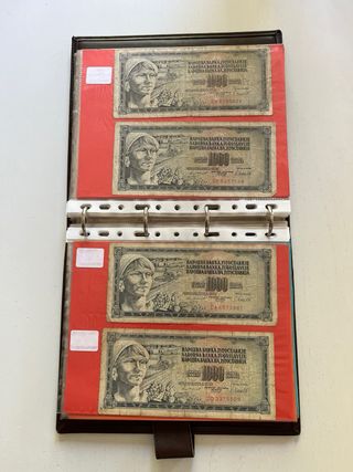 Álbum casero con 43 billetes y 27 hojas