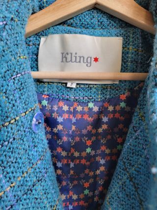 Abrigo azul de cuadritos