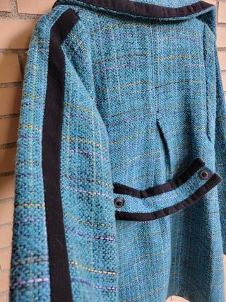 Abrigo azul de cuadritos