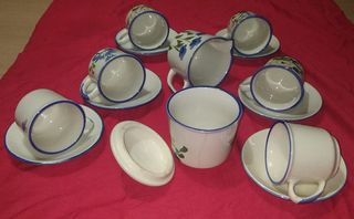 6 Tazzine caffè 6 piattini vintage lattiera e zucc