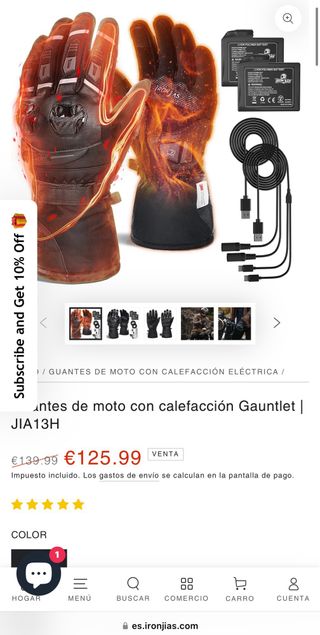 Guantes calefactables iron jias 