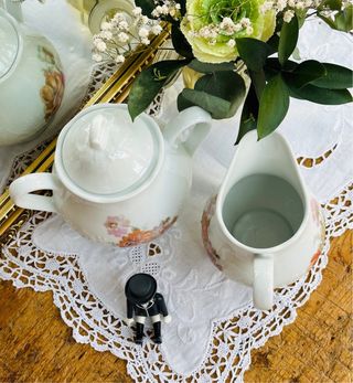 Azucarero  lechera de porcelana francesa CNP