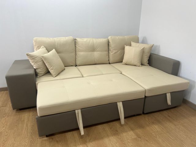 🔥 SOFÁ CAMA CON ARCÓN + PUF ¡OFERTA PRECIO!