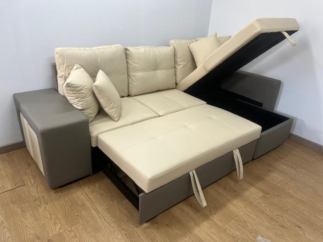 🔥 SOFÁ CAMA CON ARCÓN + PUF ¡OFERTA PRECIO!