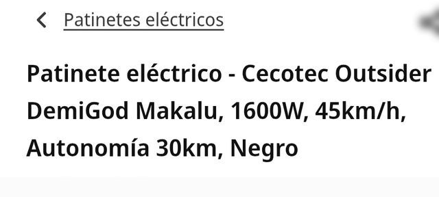 PATINETE ELÉCTRICO CECOTEC MAKALU OUTSODER