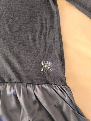 Vestido Tous de punto y raso. Negro