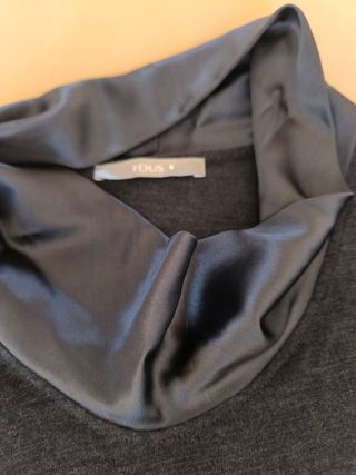 Vestido Tous de punto y raso. Negro