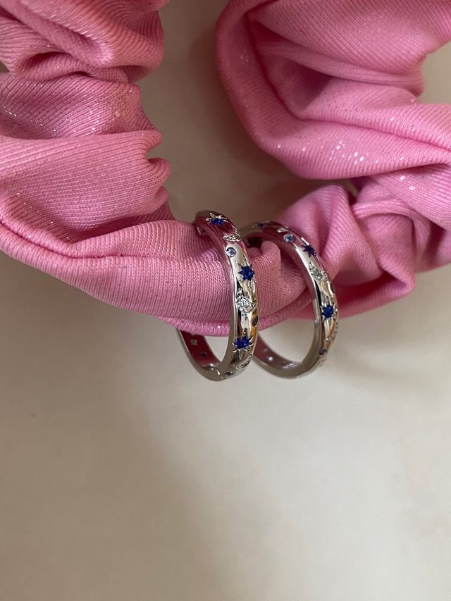 Pendientes plata brillos