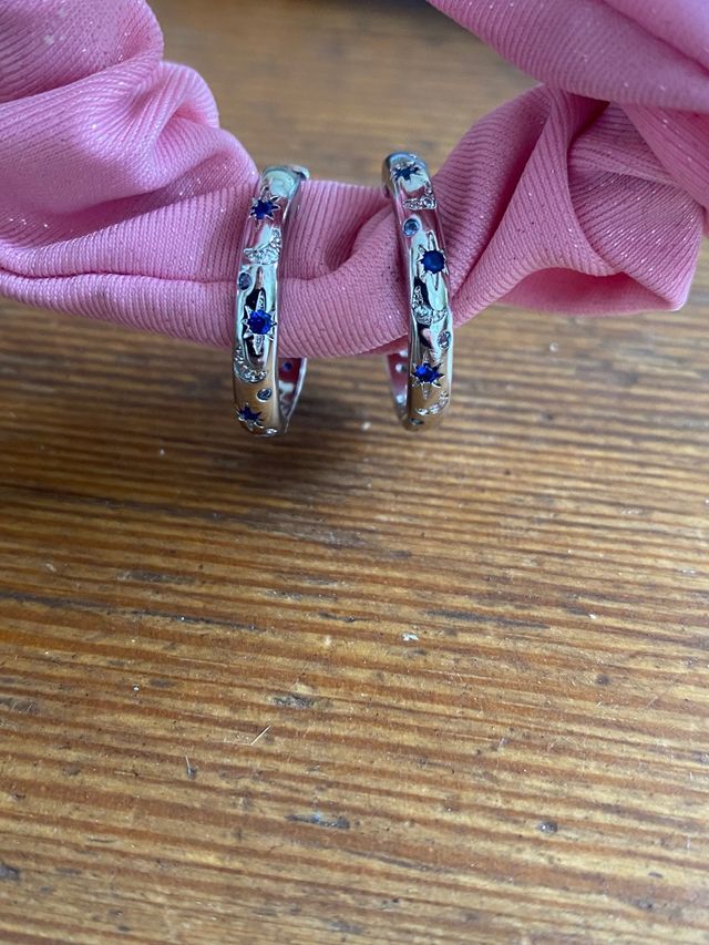 Pendientes plata brillos