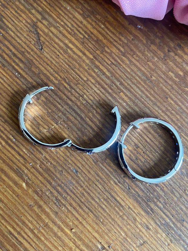 Pendientes plata brillos