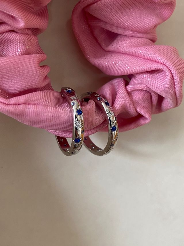 Pendientes plata brillos