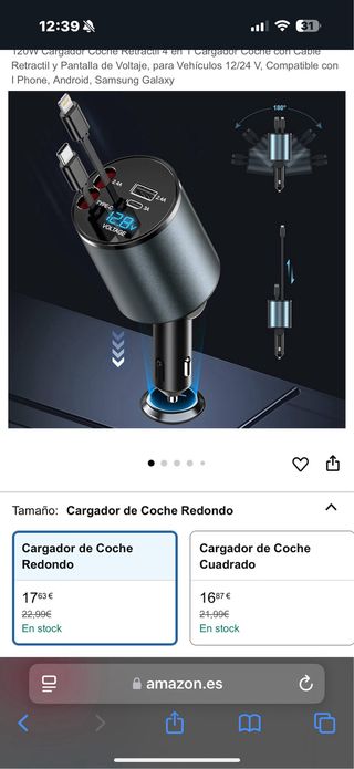 Cargador coche 4 en 1