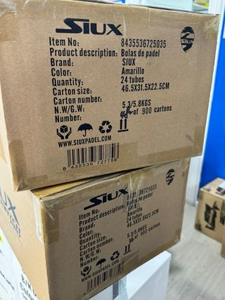 Lote 5 cajas pelotas padel Siux Match Pro