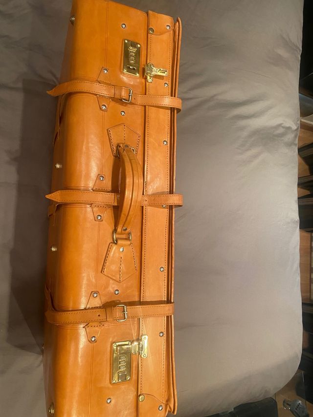 Maleta de viaje grande de cuero sin usar