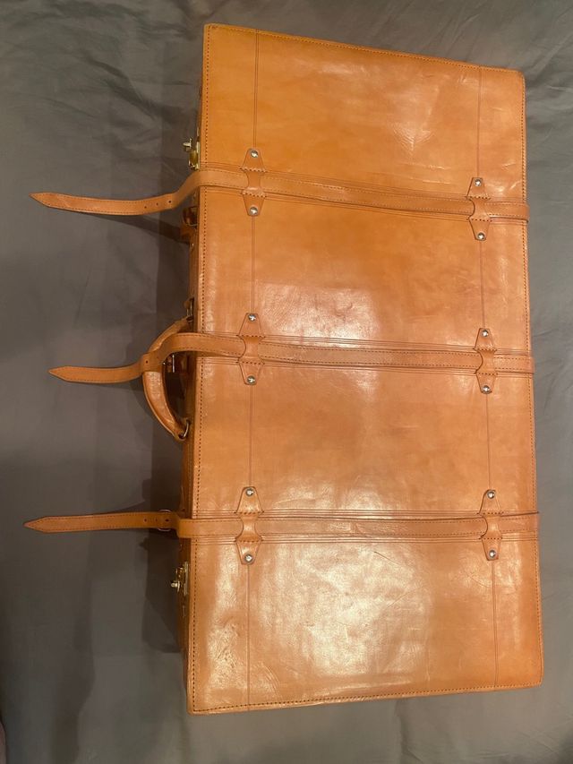 Maleta de viaje grande de cuero sin usar