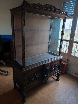 Conjunto muebles de comedor de madera de castaño