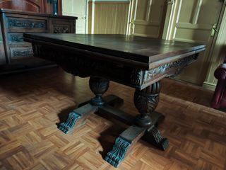 Conjunto muebles de comedor de madera de castaño