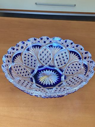 Cuenco y Florero de cristal Alemán, Nordböhm,s.XX