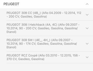 Faros peugeot 308 (2 unidades delanteras)