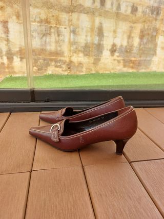 Zapatos tacon marrones