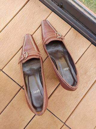Zapatos tacon marrones