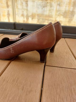 Zapatos tacon marrones