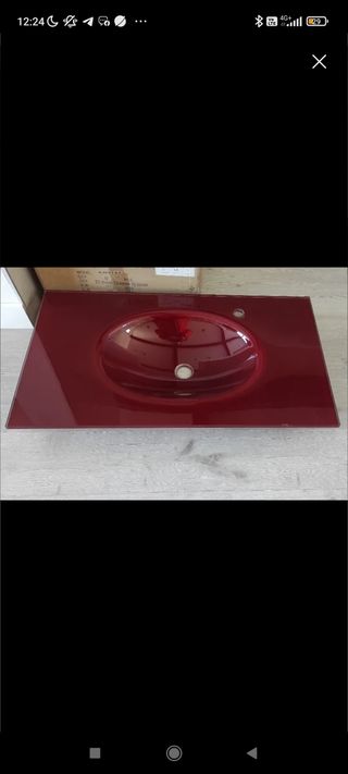 Encimera lavabo cristal