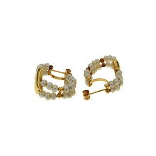 SKU:68960-Pendientes corazón de perlas en oro 18k