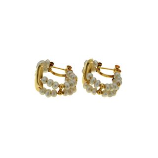 SKU:68960-Pendientes corazón de perlas en oro 18k