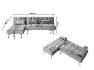Sofa Cama Chaise Longue Noelia 200cm