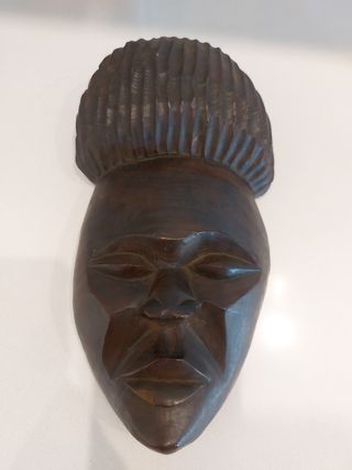 Máscara ébano tallado arte africano 1961