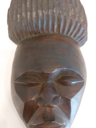 Máscara ébano tallado arte africano 1961