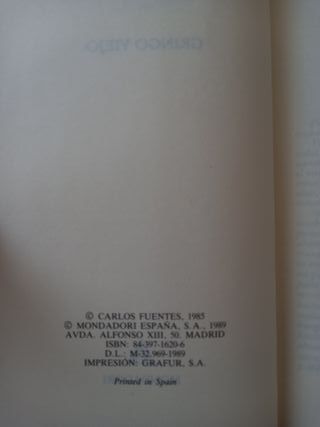 Libro Gringo Viejo Carlos Fuentes
