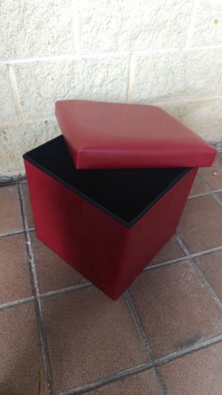 Puff piel sinterica rojo